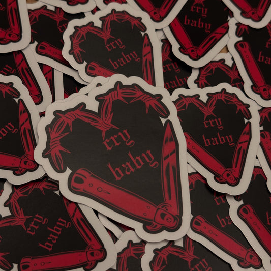 Cry BABY RED MATTE 1.5x2in