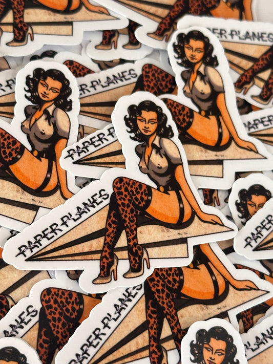 Paper planes pinup 2.5x2.5in