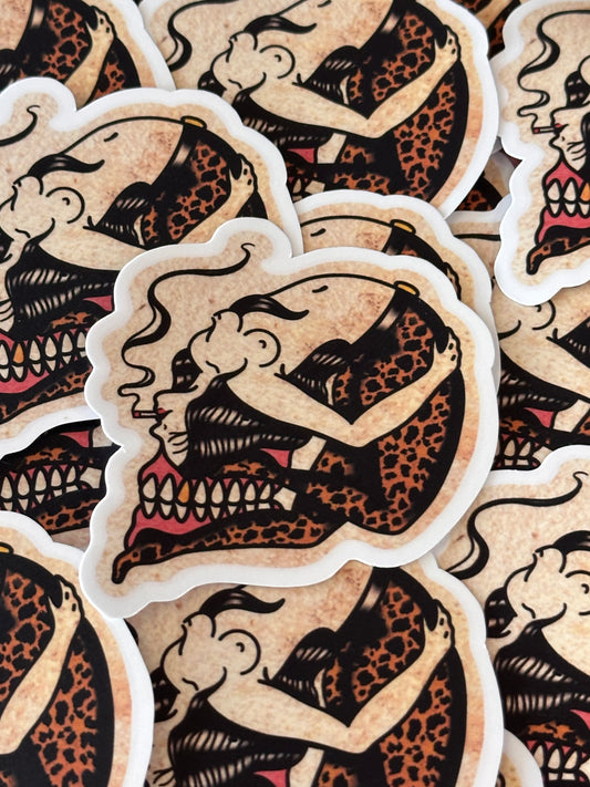 BENT BACK SKULL 3x3in